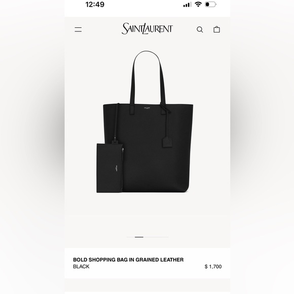 SAINT LAURENT BOLD SHOPPING BAG IN GRAINED LEATHER - Picture 4 of 8